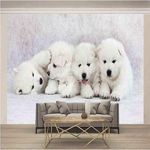 Tapete 3D Wandbild Hunde Tiere Haustiere Fototapete 3D Effekt Vliestapete Wohnzimmer Schlafzimmer Wanddeko