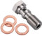 Podavelle 4AN 7/16 x 20 UNF Stainless Steel Double Banjo Bolt Brake Fitting Adapter 30mm Long with Copper Washers