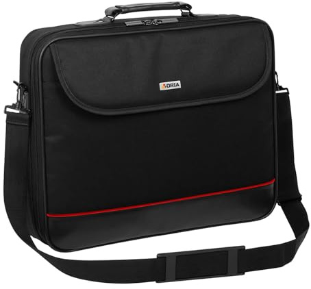 ORIA Laptop Tasche passend für Lenovo Legion Pro 7i Gen 8 (16'') Notebook | Umhängetasche Hülle Aktentasche mit verstärkten Schutzrahmen Schultertasche | M Schwarz