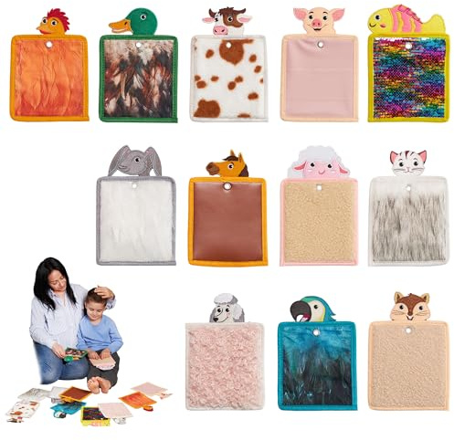 ODOXIA Sensory Mats | Sensory Pads Pets and Farm 12-Pack | Sensory Mats For Autistic Children | Tactile Toys | Autism Sensory Room | Playful Learning Toys for Toddlers