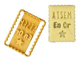 3DKOUPE - Emporte-pièce petit beurre - ATSEM en Or - Couleur au choix - Conçu et fabriqué en France