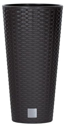 magubo Blumentopf Hoch: Stilvoller Blumentopf mit Blumenkübel, Inkl. Einsatz, Ideal als Pflanztopf oder Übertopf, Für Innen und Außen, Rattan-Optik in Premium-Qualitat (Braun, 200)