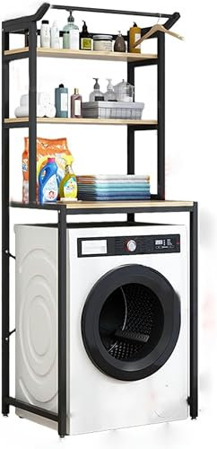 GZYHDC Marcos de Almacenamiento para Lavadora, de pie para Encima del Inodoro, Estante de Almacenamiento para baño con Tambor de 3 Niveles Encima del Inodoro, Beastrong (Negro 1)