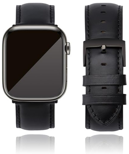 CORROPELLE Uhrenarmband Kompatibel mit Apple Watch Leder Armband 42mm 41mm 40mm 38mm Herren Damen, Hochwertige Echte Leder Uhrenarmbänder Ersatz Armband für iWatch Serie 10 9 8 7 6 5 4 3 2 1 SE2 SE