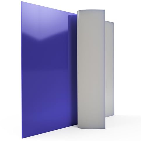 Vetro acrilico tagliato su misura lastre di lucidatura piastre hpl 3 mm colori vetro trasparente e dimensioni a scelta (blu granato)