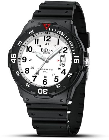 HANPOSH Herren Uhr Uhren Herren Männer Analog Quarzuhr 30M wasserdichte Armbanduhren mit Datum Casual Designer Uhr für Männer Silikon Armband