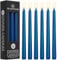 DECO EXPRESS Stabkerzen Set 6er, 10, 15 oder 50er, Lange Brenndauer bis zu 8 Std, Geruchslos (Metallisch Blau - 6er Pack)