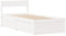 vidaXL Solid Wood Pine Single Bed Frame with Storage - White, 90x200 cm, Includes Headboard and Underbed Drawers, Plywood Slats