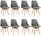 ANVOFONG Esszimmerstühle 8er Set,Beine aus Buche Massiv-Holz,Skandinavisches Retro-Design,bequemer Schalenstuhl - Eleganter Küchenstuhl,Stuhl Esszimmer für Esstisch,Gray