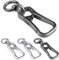 Caianwin Karabinerhaken Klein, 360° Drehgelenk Karabiner Schlüsselanhänger – Quadratisch, Metall Keychain für Herren und Damen (Silber und Schwarz)