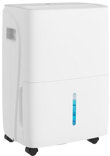HOMCOM Deshumidificador doméstico 35-40㎡ 30L/Día, depósito de 4L, 3 velocidades y 4 funciones, deshumidificador portátil con ruedas, pantalla, temporizador de 24 horas y apagado automático para