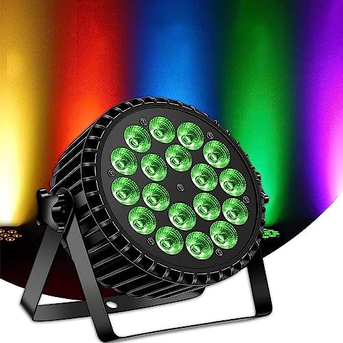200W LED Par Projecteur, 18 led par projecteur lumière de scène lumière de fête RGBW DMX512 4-en-1 éclairage par lumière disco pour scène DJ Party Show Bar Halloween Noël