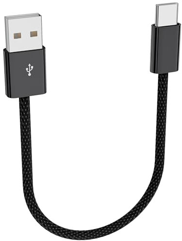 Carplay Câble Charge Tressé pour iPhone 16 16e 15, 3A 18W 30cm Tressé Carplay Câble USB A vers USB C pour Apple CarPlay & Android Auto, Chargeur Voiture Données pour Samsung A16 A05s A25 Pixel 9, Noir