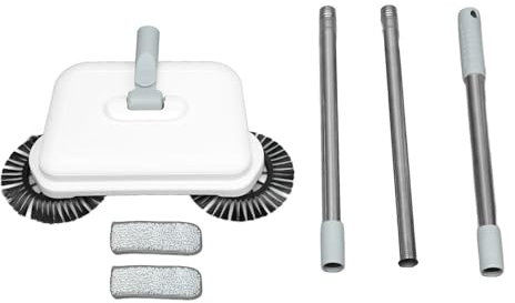 Gavigain 2 in 1 Manual Push Sweeper Wet Dry Broom and Mop Compact Lightweight Adjustable Grip for Hard Floors Pet Hair Easy to Maneuver
