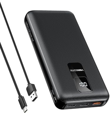 30000mAh Batterie Externe Charge Rapide, 20W Grande Capacité Power Bank USB C Chargeur Externe avec Ecran LED, VEEKTOMX Chargeur Portable Compatibilité Universelle avec iPhone, Android et Autres