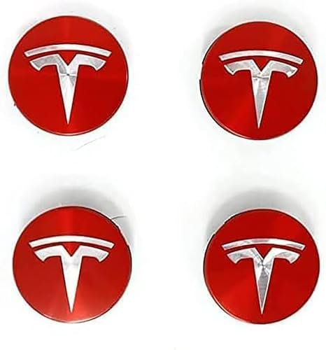 lvjiena 4 stück Auto Radnabenkappen für Tesla Model 3 60MM, Wasserdicht Verschleißfest Radnabe Abdeckung mit Logo Nabenkappen Reifen Felgen Aufkleber