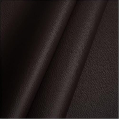 Fabreco - KUNSTLEDER Meterware (5 M x 140 cm) – Lederimitat in Lederoptik - Bezugsstoff Meterware für Möbelstoffe - Stoffe für Stühle Beziehen - Polsterstoff, Polsterbezug & Möbelstoff (Dunkelbraun)