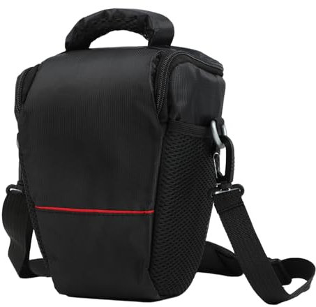 WURMONE Borsa per fotocamera, custodia per fotocamera a specchio, nero SLR, borsa per fotocamera DSLR, borsa a tracolla con custodia protettiva per fotocamera Canon Nikon Sony e accessori, Nero , M-23