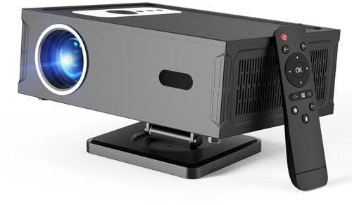 Teuyau Mini vidéoprojecteur Full HD 1080P Compatible 4K,Smart Projector avec WiFi 6 BT 5.0 et Support Amovible à 360°,Mini projecteur avec Prise en Charge de la Correction trapézoïdale Horizontale