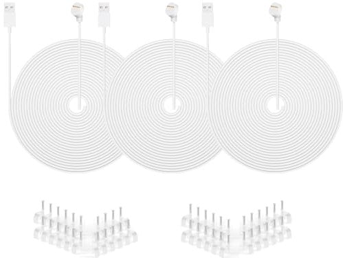 3 Pack Charger Cable for Google Nest Camera Charging Cable, 26ft Weatherproof Cable for Continuous Power to Nest Cam (Battery) - White