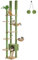 PAWZ Road Tall Cat Tree Floor to Ceiling Cat Tower Cactus with Adjustable Height(230-252cm), Cat Climbing Activity Center with Scratching Posts, Condo, Cozy Hammock and Dangling Balls for Indoor Cats