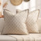 ZWJD Kissenbezug 50x50 2er Set Beige Weiches Polyester Strukturierte Kissenbezüge Dekokissen Flanschrand Gemütliche Bauernhaus Kissenhüllen für Couch, Bett, Sofa, Wohnzimmer