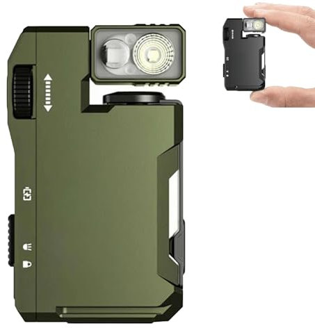 G5 Rechargeable EDC Flashlight, Portable Flat Pocket Flashlights, 400 Lumens Dual Light Sources Mini Flashlight with RGB Light for Outdoor Home Emergencies(Green)