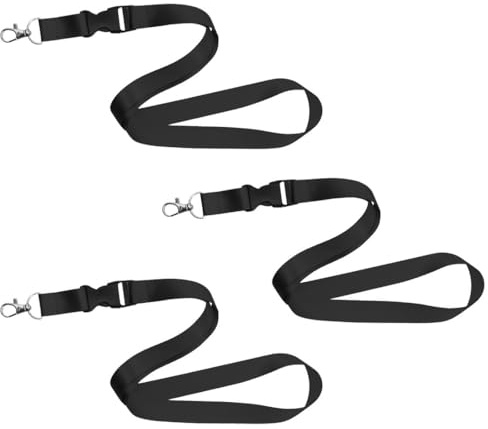 JYNXOR 3 Stück Schlüsselband Schwarz, Lanyard Schlüsselbänder, Schlüsselbänder zum Umhängen,Flaches Schlüsselband Nylon Umhängeband mit Metall Swivel für Schlüssel,Handy,Brieftaschen und Ausweishalter