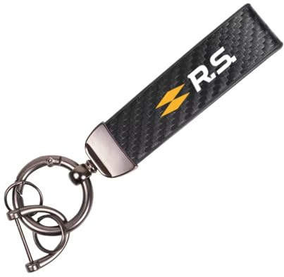 Porte-clés pour Renault RS Megane 2 3 4 Trafic Scenic 2 Clio Captur Twingo Q, Clé de Voiture Cuir Microfibre Anti-Perte Cadeau Pratique Key Voiture,A