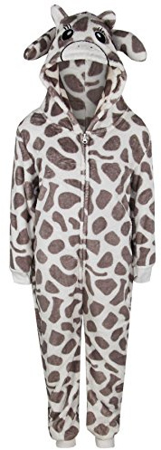 A2Z 4 Kids Girls Boys Giraffe Costume Jumpsuits Soft Plush Fleece Playsuit - E.Soft Giraffe 11-12
