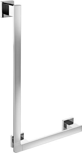 EMCO Loft Winkelgriff rechts 90° chrom – Sicherheitsgriff für Badewanne und Dusche - Rutschfester Stützgriff aus Edelstahl