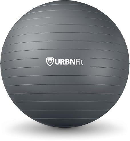 URBNFit Exercise Ball - Balance Balls for Gym, Yoga, Pregnancy and Stability - Anti-Burst Swiss Ball w/Quick Pump - Fitness Accessories