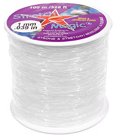 1 MM Stretch Magic Cord - Clear Color - 100 Meter Length - Elastic Bracelet String Cord for Jewelry Making
