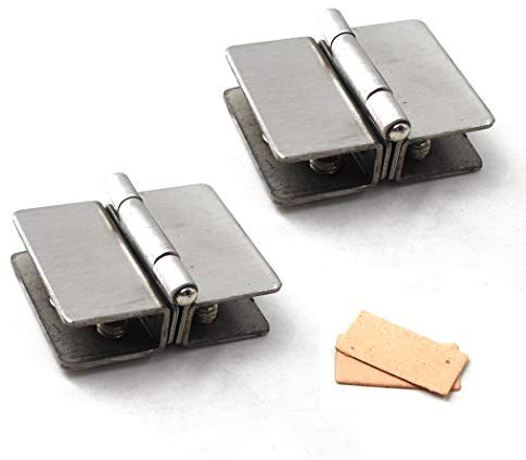 Glass Cabinet Hinges Stainless Steel Door Hinge Clamp for Shower Door Come with Screws for 8-10mm Thickness Glass (Pack of 2)
