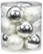 MAGIC Weihnachtskugeln Glas 8cm 12 STK. Christbaumkugeln Farbe: eislack weiß