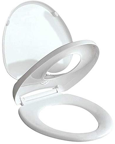 Kabalo 2-in-1 Family White Oval Toilet Seat Built-in Child Seat Kids & Adult Soft Close