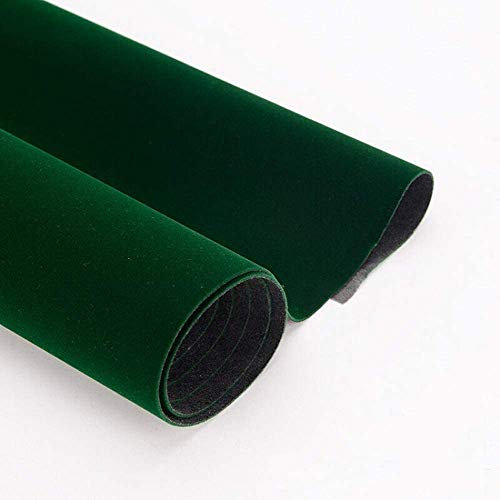 Taogift Película de Vinilo autoadhesiva Terciopelo Flock Muebles Pegatina Forro para exhibiciones de Joyas Estante Cajón Cómoda Armarios Revestimiento Artes Artesanía Decoración (Verde, 45CMx2,5M)
