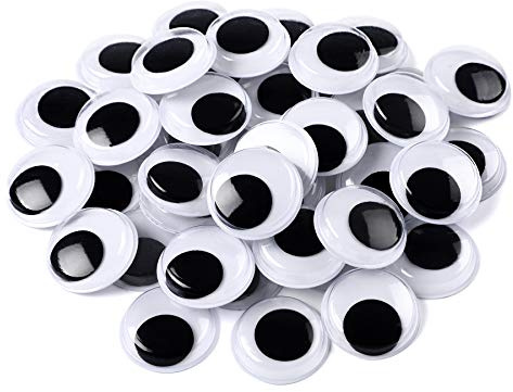 FEBSNOW 200 Pieces Wiggle Eyes Self Adhesive Black White Googly Eyes for DIY Crafts Decoration (20mm)