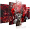 murando - Wandbilder XXL Hirsch 100x50cm 5 tlg - Wand Deko Leinwand Bilder Groß Wanddeko Wohnzimmer Schlafzimmer Kunstdrucke - Tier Blumen Abstrakt g-C-0334-b-m