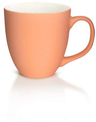 Mahlwerck Jumbotasse, Große Porzellan Kaffeetasse mit matter Oberfläche, Soft Rot-Orange, 400ml