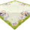 Hossner Heimtex Tischdecke Mitteldecke eckig Frühling Ostern Osterhasen und Blumen auf leicht grünem Untergrund 110 x 110 cm