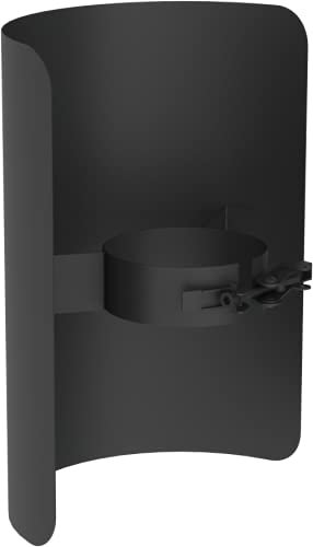 Pelletrohr Strahlungsschutz mit 250mm Länge, Ø 80mm Durchmesser, Edelstahl schwarz lackiert