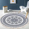 Vintage Boho Baumwolle Teppiche Mandala Muster Waschbar Handgewebte Böhmische Runder Teppich mit Quasten für Schlafzimmer Flur Wohnzimmer Couchtisch Fußmatten,Waschmaschinenfest,60CM Blumen #6