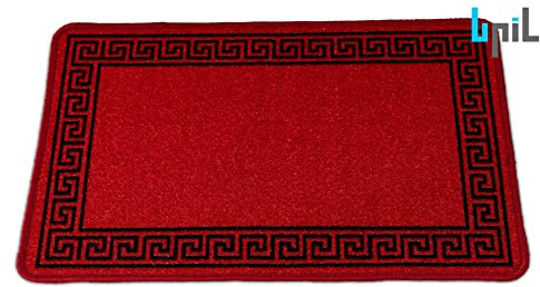 BPIL Non Slip Indoor Door Mats Small Large Door Mat Washable Rugs Kitchen Floor Mat (RED_BLACK, 67X110)