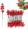 ZoneYan Bacche di Agrifoglio Rosse Finte, Natale Decorazioni Artificiale, Holly Berry Red Natalizie (50 Pezzi)