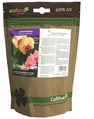 CULTIVERS Abono Orquídeas Ecológico de 250 g. Fertilizante de Origen 100% Orgánico y Vegano Granulado. Potencia el Crecimiento y Estimula la Floración