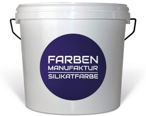 Farben Manufaktur Silikatfarbe Mineralfarbe bunt & weiß Wandfarbe Silikat Innensilikat Innenwandfarbe Trendfarbe 1,2,5,10L, Größe: 1L, Farbe: weiß