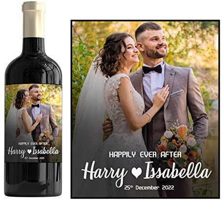 Wedding Engagement Photo Personalised Present Gift Wine Whiskey Bottle Label 169