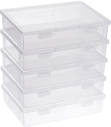 BTSKY Transparente Kunststoff-Aufbewahrungsbox mit Klappdeckel, Mehrzweck-Organizer und Aufbewahrungsbox, Kunstbedarf, Aufbewahrungs-Organizer, Kunststoff-Nähkästchen für Perlen, Bleistifte,