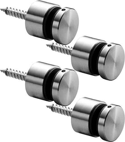 4 x SOTOOLS Edelstahl Glashalter Ø 16 mm für die Wandmontage, Glaspunkthalter, Punkthalter für Scheiben Grafikplatten, Messebau